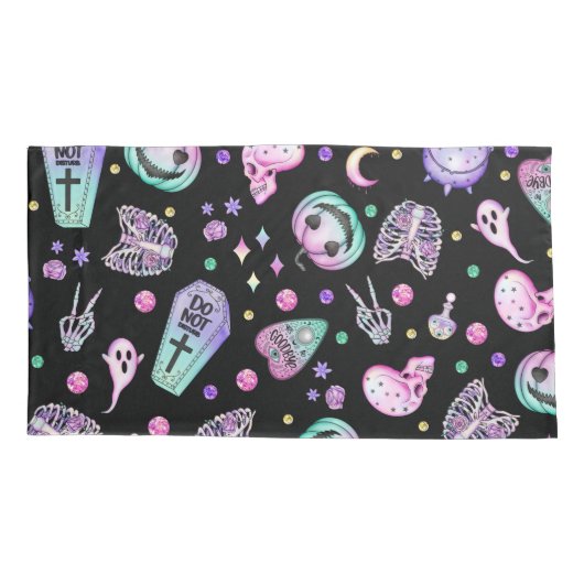 Halloween pastel gothic apothecary and graveyard kussensloop (Achterkant-Links)