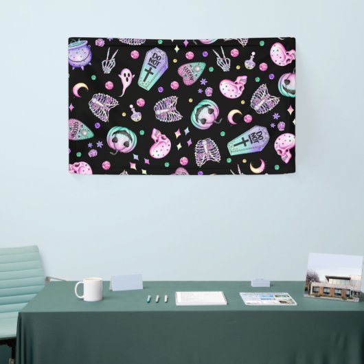 Halloween pastel gothic apothecary and graveyard spandoek (Beurs)