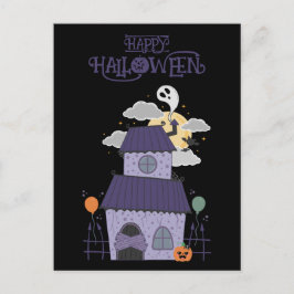 Halloween Pastel Gothic Haunted House Briefkaart