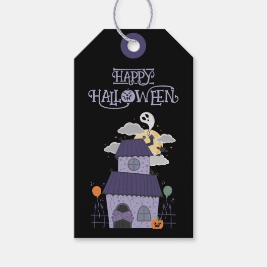 Halloween Pastel Gothic Haunted House Party Cadeaulabel (Voorkant)