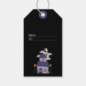 Halloween Pastel Gothic Haunted House Party Cadeaulabel (Achterkant)