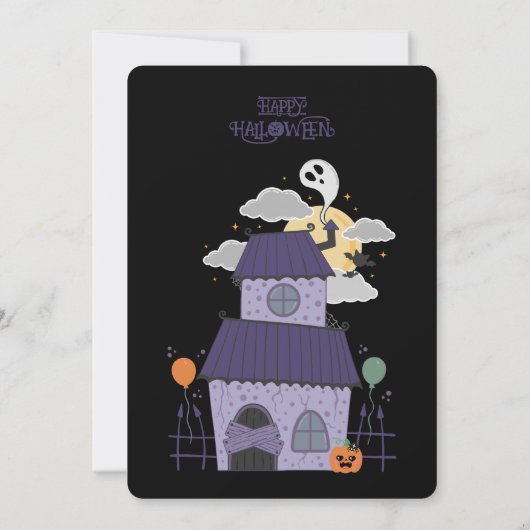 Halloween Pastel Gothic Haunted House Party Kaart (Achterkant)