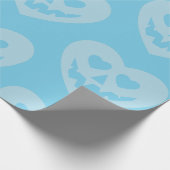 Halloween Pastel gothic valentijn Creepy Heart Blu Cadeaupapier (Hoek)