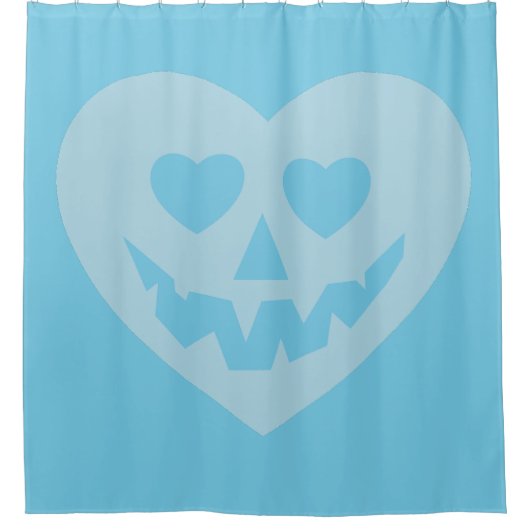 Halloween Pastel gothic valentijn Creepy Heart Blu Douchegordijn (Voorkant)