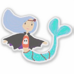 Halloween Pastel Mermaid Vampire Sticker