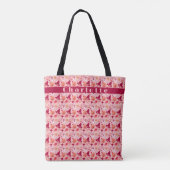 Halloween Pastel Roze Te Schattige Naam toevoegen Tote Bag (Achterkant)