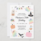 Halloween Pastel Schattige Ghost Holografische Ver Kaart (Voorkant)