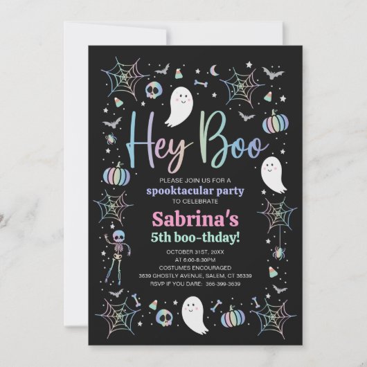 Halloween Pastel Schattige Ghost Spooktacular Verj Kaart (Voorkant)