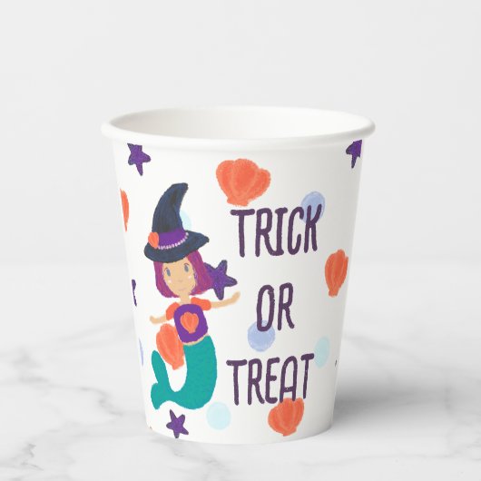 Halloween Pastel Zeemeermin Heks Trick or treat Papieren Bekers (Voorkant)