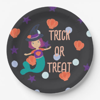 Halloween Pastel Zeemeermin Heks Trick or treat Papieren Bordje