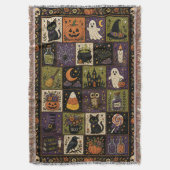 Halloween Patchwork Dekbedset Geweven Worpdeken De Deken (Voorkant Verticaal)