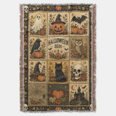 Halloween Patchwork Dekbedset Geweven Worpdeken Deken (Voorkant Verticaal)