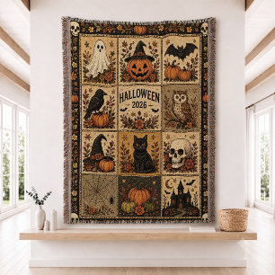 Halloween Patchwork Dekbedset Geweven Worpdeken Deken