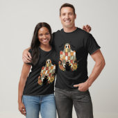 Halloween Patchwork Geest Zwarte Kat Cute Bloem St T-shirt (Unisex)