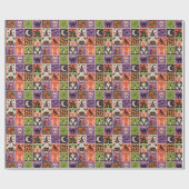 Halloween Patchwork Inpakpapier (Vlak)