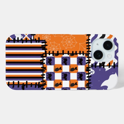 Halloween Patchwork Katten Geesten Case-Mate iPhone Case (Achterkant (horizontaal))
