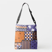 Halloween Patchwork Katten Geesten Crossbody Tas (Achterkant)