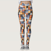 Halloween Patchwork met Spinnenwebben Leggings (Voorkant)