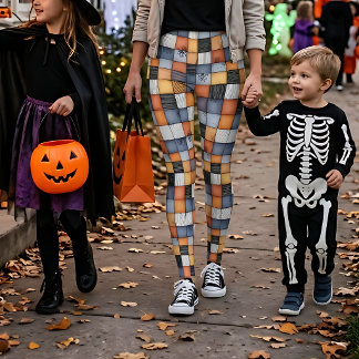 Halloween Patchwork met Spinnenwebben Leggings