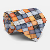 Halloween Patchwork met Spinnenwebben Stropdas (Opgerold)