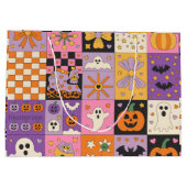 Halloween Patchwork Pattern – Feestelijke Pleinen  Groot Cadeauzakje (Achterkant)