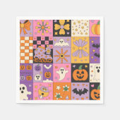 Halloween Patchwork Pattern – Feestelijke Pleinen Servet (Voorkant)