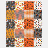 Halloween Patchwork Pattern Fleece Blanket (Voorkant)