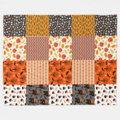 Halloween Patchwork Pattern Fleece Blanket (Voorkant (Horizontaal))