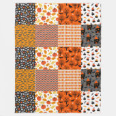 Halloween Patchwork Pattern Fleece Blanket Deken (Voorkant)