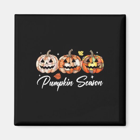 Halloween Patchwork Pompoen Gewatteerde Herfst Est Magneet (Voorkant)