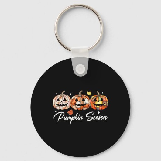 Halloween Patchwork Pompoen Gewatteerde Herfst Est Sleutelhanger (Voorkant)