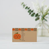Halloween Patchwork Pumpkin-kaart Visitekaartje (Staand voorkant)