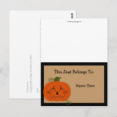 Halloween Patchwork Pumpkin Table Tent Briefkaart (Voorkant / Achterkant)
