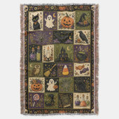 Halloween Patchwork Quilt Set Geweven Worpdeken Deken (Voorkant Verticaal)