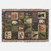 Halloween Patchwork Quilt Set Geweven Worpdeken Deken (Voorkant)