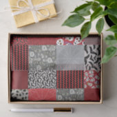 Halloween Patchwork Red, Grey and Black Tissuepapier (Geschenk)