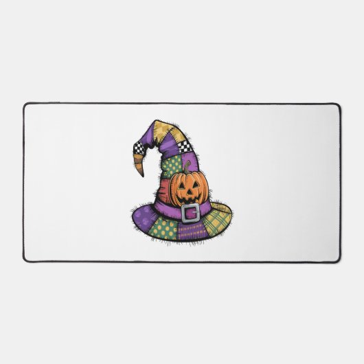 Halloween Patchwork Witch Pet Spooky Bureaumat (Voorkant)