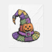 Halloween Patchwork Witch Pet Spooky Fleece Deken (Voorkant)