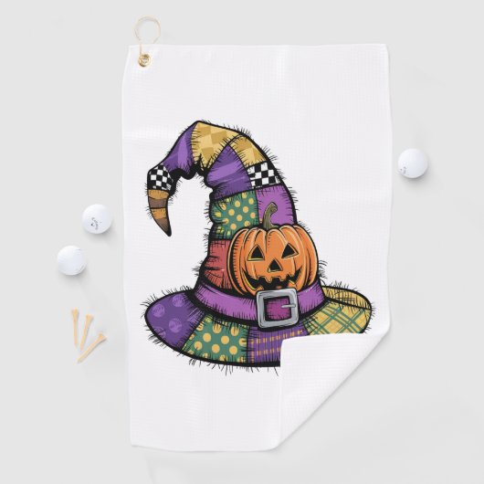 Halloween Patchwork Witch Pet Spooky Golfhanddoek (Insitu)