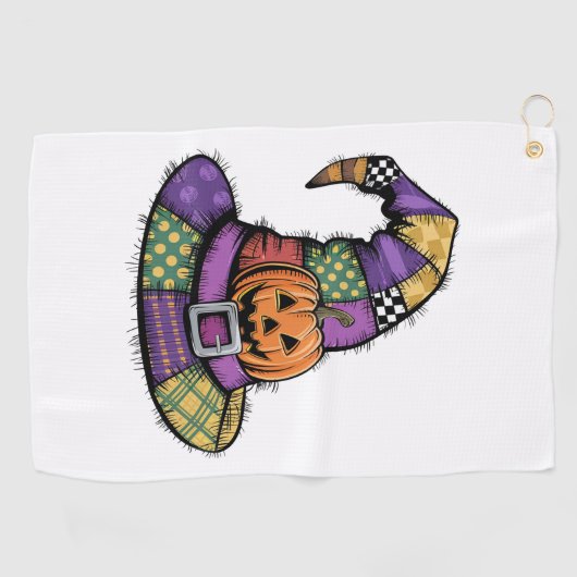 Halloween Patchwork Witch Pet Spooky Golfhanddoek (Horizontaal)