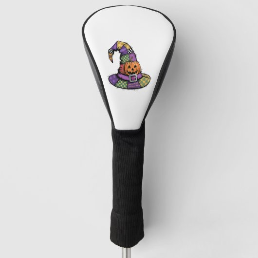 Halloween Patchwork Witch Pet Spooky Golfheadcover (Voorkant)