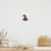 Halloween Patchwork Witch Pet Spooky Poster (Keuken)