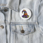 Halloween Patchwork Witch Pet Spooky Ronde Button 5,7 Cm (In situ)