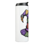 Halloween Patchwork Witch Pet Spooky Thermosbeker (Gedraaid links)