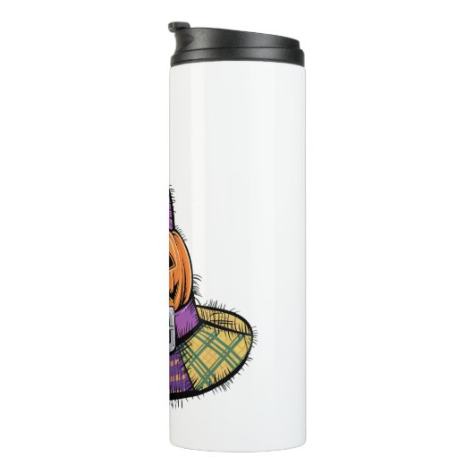 Halloween Patchwork Witch Pet Spooky Thermosbeker (Geroteerd rechts)