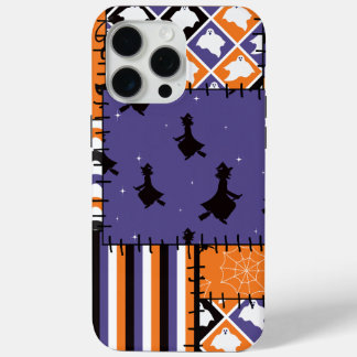 Halloween Patchwork Witches Cats Sierkussen iPhone 15 Pro Max Hoesje