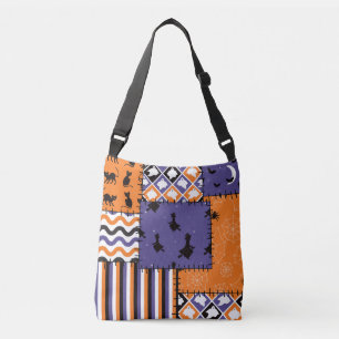 Halloween Patchwork Witches Cats Sierkussen Crossbody Tas
