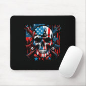 Halloween Patriotic Skeleton Amerikaanse vlag 4e v Muismat (Met muis)