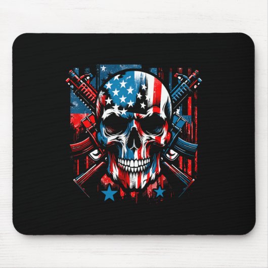 Halloween Patriotic Skeleton Amerikaanse vlag 4e v Muismat (Voorkant)