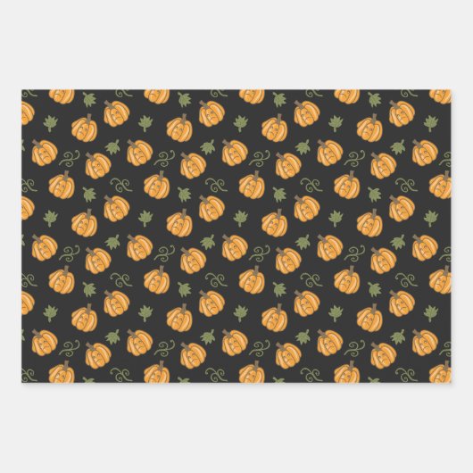 Halloween Patronen Geesten en Pompoenen Inpakpapier Vel (Voorkant 2)